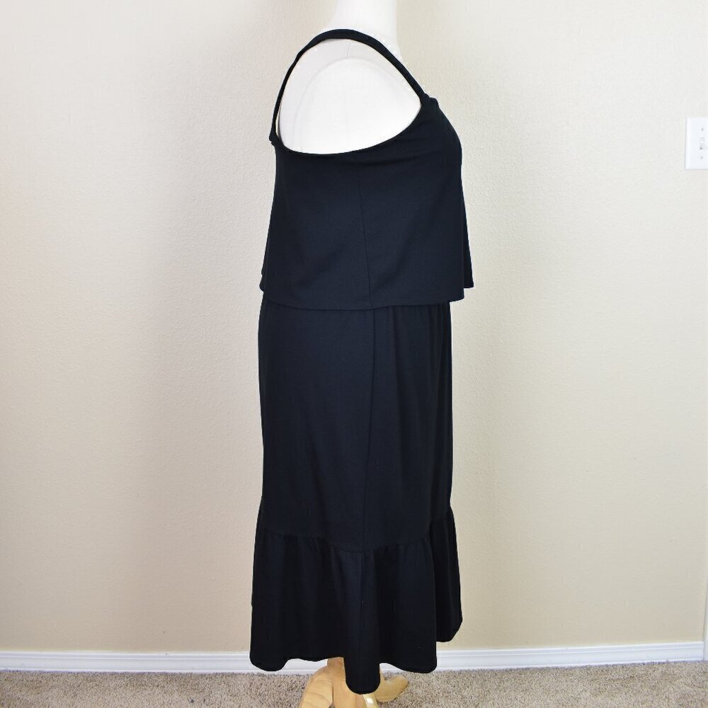 J. Jill Jersey Midi Tiered Dress Black - XL - Picture 7 of 9